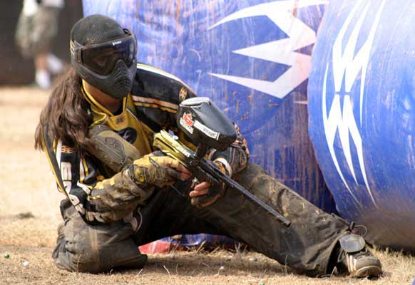 Chris Lasoya playing pro paintball with LA Infamous