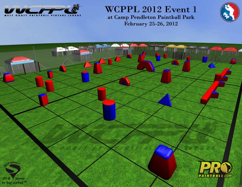 West Coast Paintball Players League Field Layout 1, Side View
