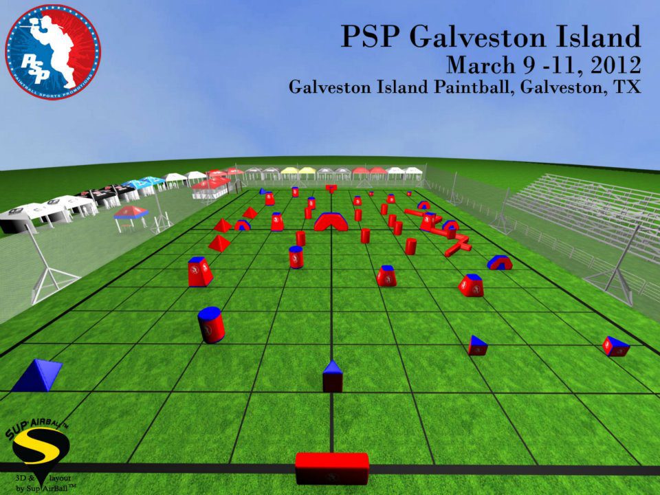 2012 PSP Galveston Open Paintball Field Layout
